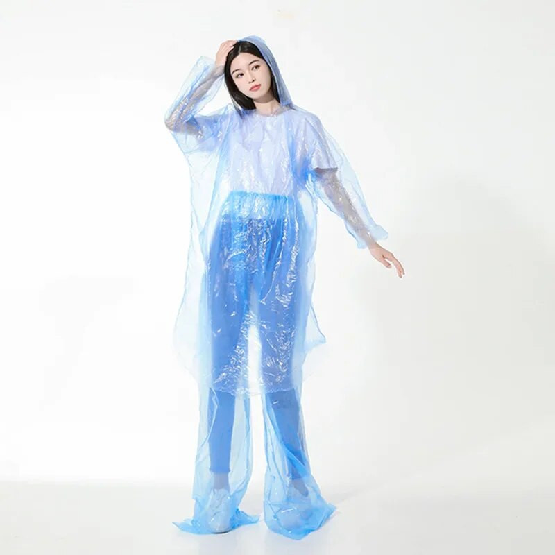 Ühekordselt kasutatavad vihmapüksid, paks pakk Foot Drift veekindel jaotatud komplekt Tourism Clear vihmamantel vihmakostüüm õues rattasõit