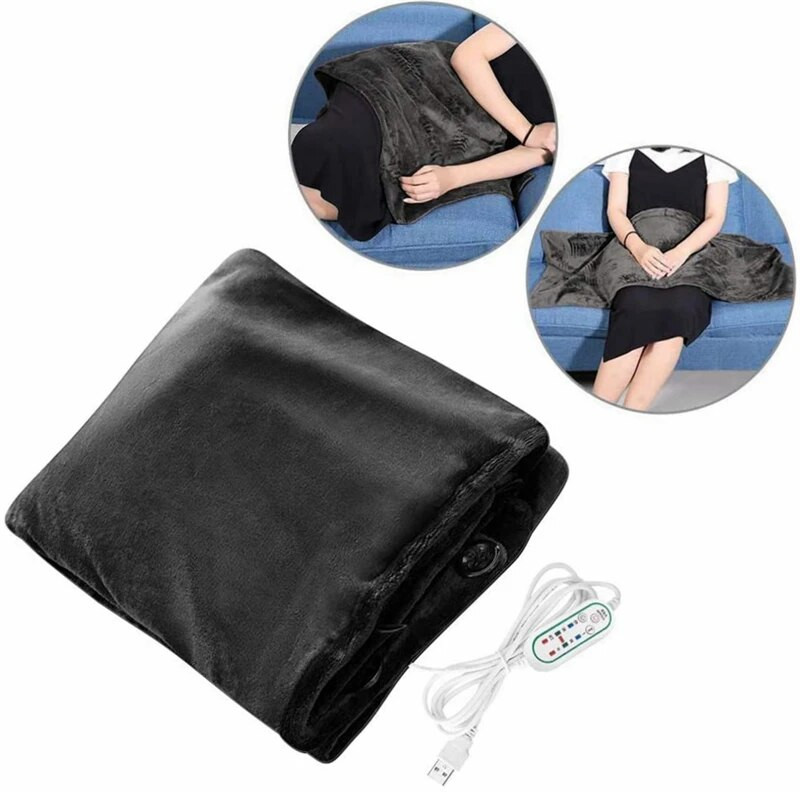 Ηλεκτρική κουβέρτα USB Ζεστό θερμαινόμενο σάλι 3 Ρυθμίσεις θερμότητας με λειτουργία χρονισμού Ηλεκτρική κουβέρτα θέρμανσης Χειμερινό ζεστό σάλι