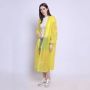 PEVA Дамски мъжки дъждобран Adult Clear Transparent Camping Rainwear SuitThickened Waterproof Rain Poncho Coat