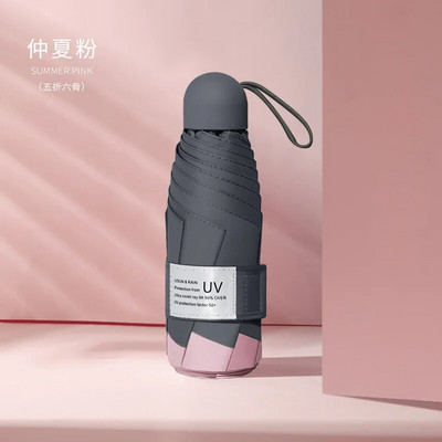 Mini umbrelă cu 8 nervuri Protecție anti-UV rezistentă la vânt 5 Umbrelă pliabilă de călătorie portabilă de ploaie Umbrelă pentru femei de buzunar Umbrelă pentru copii