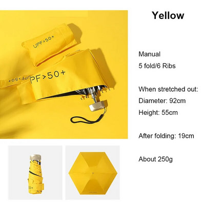 Mini umbrelă cu 8 nervuri Protecție anti-UV rezistentă la vânt 5 Umbrelă pliabilă de călătorie portabilă de ploaie Umbrelă pentru femei de buzunar Umbrelă pentru copii