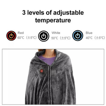 3 ταχυτήτων 9 ζωνών Fever Plug USB Ζεστή κουβέρτα σάλι Coral Velvet Ζεστή κουβέρτα Ηλεκτρική κουβέρτα Έλεγχος θερμοκρασίας Κουβέρτα θέρμανσης
