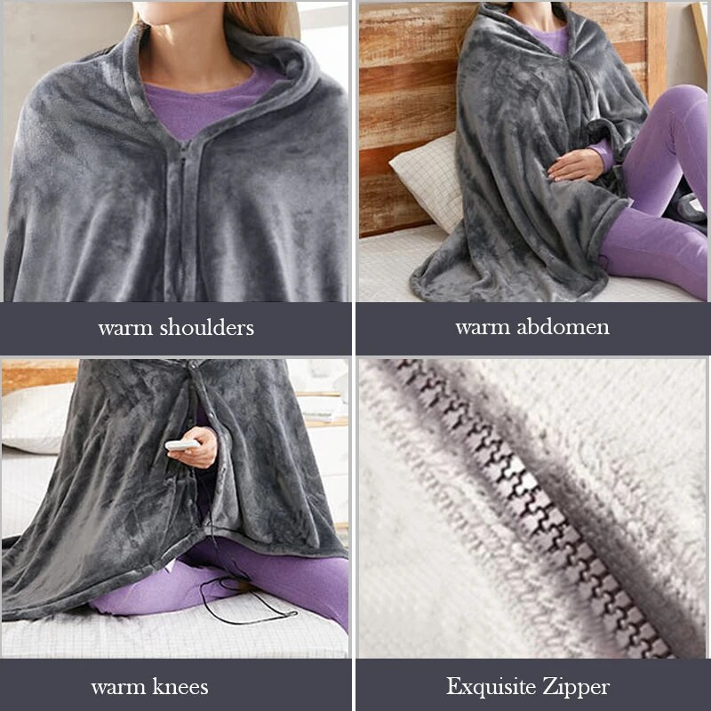 3 greičių 9 zonų karščiavimas USB kištukas Šilta skara antklodė Coral Velvet Šilta antklodė Elektrinė antklodė Temperatūros valdymo šildymo antklodė