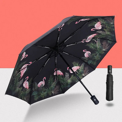 Umbrelă automată, soare, ploaie, protecție UV, rezistentă la vânt, umbrelă de plajă, pliabilă, portabilă, 8 nervuri