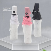 Potpuno automatski prozirni kišobran, ženski sklopivi, lagani kišobran za putovanja na otvorenom, plaža, izdržljiv, trostruko sklopivi