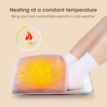 Зимна електрическа нагревателна подложка за крака Мека плюшена миеща се нагревател за крака Подобряване на съня USB зареждане Домашна подложка за затопляне на краката