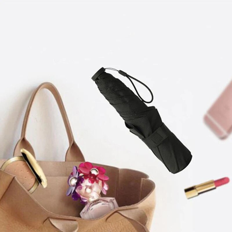 110g Φορητή ανδρική ομπρέλα τριών πτυσσόμενων επαγγελματικών αντιανεμική μαύρη ομπρέλα Anti-UV αδιάβροχη γυναικεία ιαπωνική ομπρέλα ταξιδιού