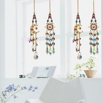 Ramadan Suncatcher Κρυστάλλινο κρεμαστό παράθυρο Πρίσματα Rainbow Vintage Wind Chimes Hanging Light Catcher Home Garden Craft Decoration