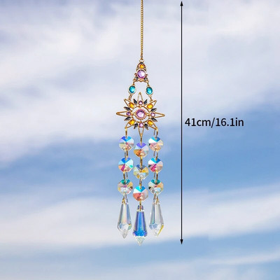 Ramadan Suncatcher Cristal Pandantiv Prisme pentru fereastră Curcubeu Vintage Clopoței de vânt Agățat Captorul de lumină Agățat Grădina de acasă Decorare artizanală