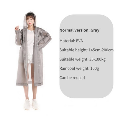 1kom Visokokvalitetni EVA uniseks baloner zadebljani vodootporni kišni kaput Žene Muškarci Crni vodootporni baloner za kampiranje