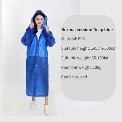 1kom Visokokvalitetni EVA uniseks baloner zadebljani vodootporni kišni kaput Žene Muškarci Crni vodootporni baloner za kampiranje