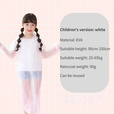 1kom Visokokvalitetni EVA uniseks baloner zadebljani vodootporni kišni kaput Žene Muškarci Crni vodootporni baloner za kampiranje