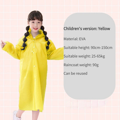 1kom Visokokvalitetni EVA uniseks baloner zadebljani vodootporni kišni kaput Žene Muškarci Crni vodootporni baloner za kampiranje