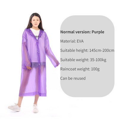 1kom Visokokvalitetni EVA uniseks baloner zadebljani vodootporni kišni kaput Žene Muškarci Crni vodootporni baloner za kampiranje