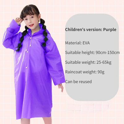 1kom Visokokvalitetni EVA uniseks baloner zadebljani vodootporni kišni kaput Žene Muškarci Crni vodootporni baloner za kampiranje