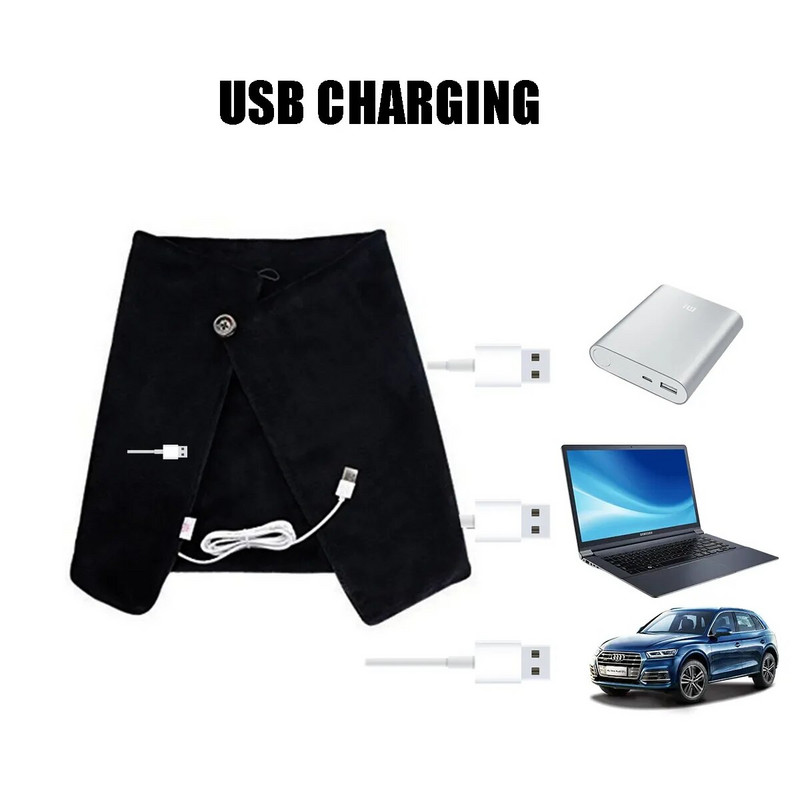 3 зъбни колела 45x80CM Регулиране USB Електрически нагреваеми одеяла Шал Зимно затопляне Шия Рамо Далечно инфрачервено отопление Топла подложка