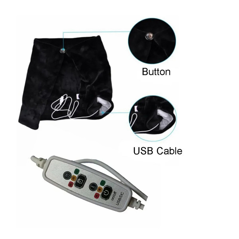 3 зъбни колела 45x80CM Регулиране USB Електрически нагреваеми одеяла Шал Зимно затопляне Шия Рамо Далечно инфрачервено отопление Топла подложка