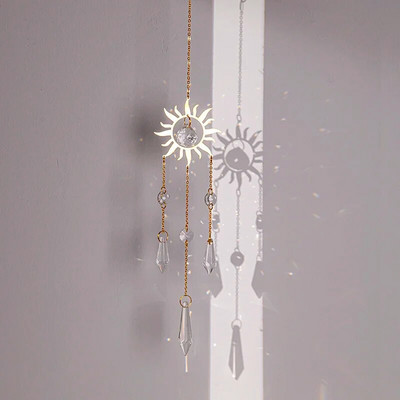 SunCatche Prisme Agățat Curcubeu Prindetor de Lumină Lună Soare În formă de fereastră Picătură Clopoței de vânt Decoratiuni pentru balcon Pandantive pentru grădină