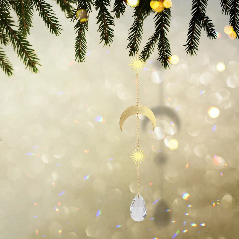 1 vnt. krištolo šviesos gaudyklė kabantis metalinis pakabukas namų sodo dekoro langas automobiliui pakabinamas ornamentas namų lauko sodo dekoravimas