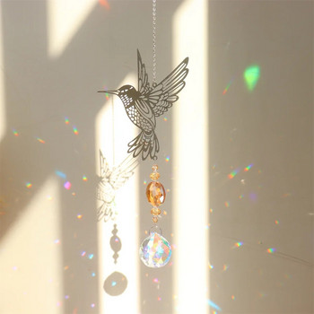 Crystal Suncatcher Ловец на слънце за окачване Дърво на живота Висулки от вятър Висящи стъклени призми Вятърни камбанки за декорация на градина на открито