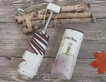 Mažojo princo skėtis Mini kišeniniai skėčiai nuo UV spindulių sulankstomi skėtis Protable juoda danga Saulės skėtis mergaitei maži skėčiai Dovanos