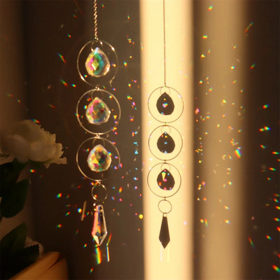 Tuulekella kristallist teemant valguspüüdja rippuvad kaunistused prismad ripatsid ehted kardinad valgustid pall kunst käsitöö kodukaunistus