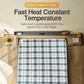 Автоматичен термостат Двойно затоплящо тяло Матрак с електрическо отопление Килими Нагревател за постелки за дома - Щепсел за ЕС