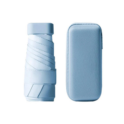Anti-UV Mini Capsule Umbrella Small Pocket Umbrella Sun Protection Πτυσσόμενη αντιανεμική ομπρέλα Parasol Paraguas με κουτί αποθήκευσης