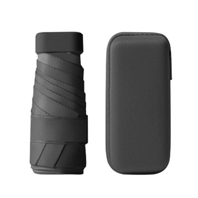 Anti-UV Mini Capsule Umbrella Small Pocket Umbrella Sun Protection Πτυσσόμενη αντιανεμική ομπρέλα Parasol Paraguas με κουτί αποθήκευσης