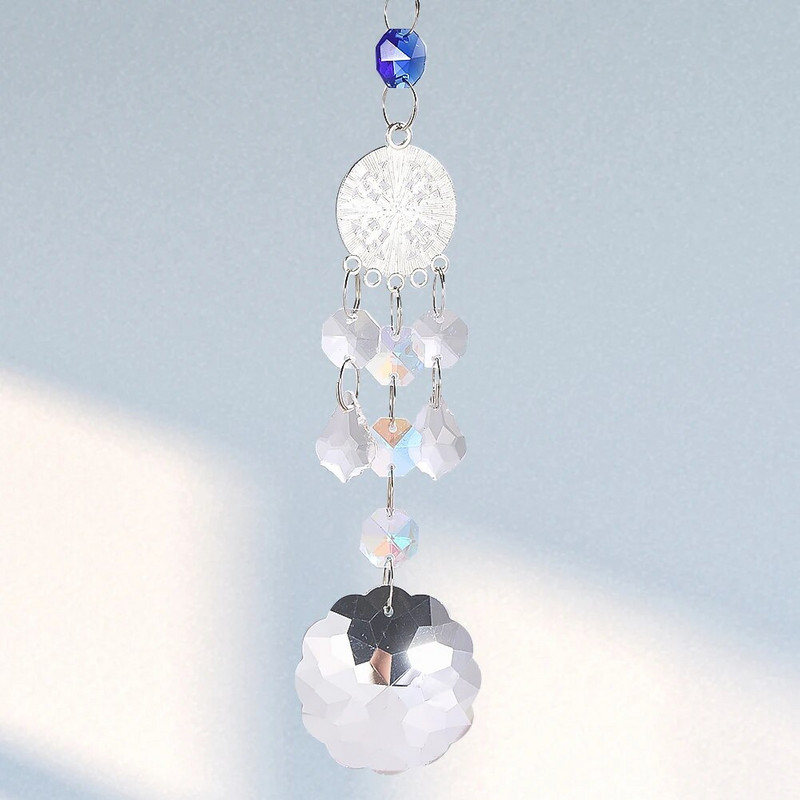 1 vnt lango kabantis krištolo saulės gaudyklė prizmės girlianda čakra karoliukai sruogelės sietynų dalys šviesos gaudiklio pakabukas vestuvių dekoras