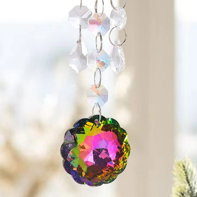 1 vnt lango kabantis krištolo saulės gaudyklė prizmės girlianda čakra karoliukai sruogelės sietynų dalys šviesos gaudiklio pakabukas vestuvių dekoras