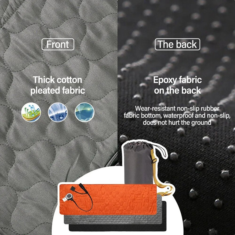 Θερμικό χαλάκι ύπνου ηλεκτρικό θερμαινόμενο USB ρυθμιζόμενο θερμαινόμενο θερμαινόμενο μαξιλαράκι ύπνου Θέρμανση για υπαίθριο θερμικό χαλί σκηνής κάμπινγκ