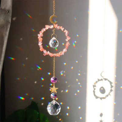 Sun Catcher Cristal Curcubeu Catcher Margele colorate Cristal Wind Chime Pendant Light Catcher Curcubeu Prisma Decorare pentru gradina de casa