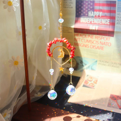 Sun Catcher Cristal Curcubeu Catcher Margele colorate Cristal Wind Chime Pendant Light Catcher Curcubeu Prisma Decorare pentru gradina de casa