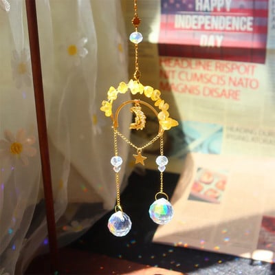 Sun Catcher Cristal Curcubeu Catcher Margele colorate Cristal Wind Chime Pendant Light Catcher Curcubeu Prisma Decorare pentru gradina de casa