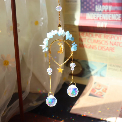 Sun Catcher Cristal Curcubeu Catcher Margele colorate Cristal Wind Chime Pendant Light Catcher Curcubeu Prisma Decorare pentru gradina de casa