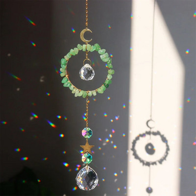 Sun Catcher Cristal Curcubeu Catcher Margele colorate Cristal Wind Chime Pendant Light Catcher Curcubeu Prisma Decorare pentru gradina de casa