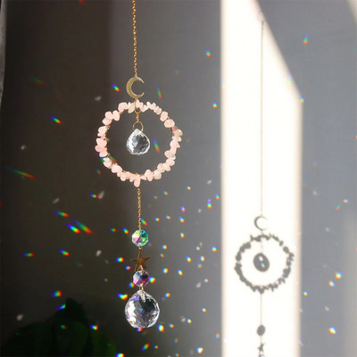 Sun Catcher Cristal Curcubeu Catcher Margele colorate Cristal Wind Chime Pendant Light Catcher Curcubeu Prisma Decorare pentru gradina de casa