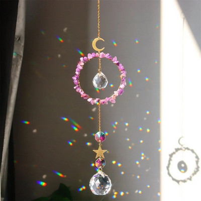 Sun Catcher Cristal Curcubeu Catcher Margele colorate Cristal Wind Chime Pendant Light Catcher Curcubeu Prisma Decorare pentru gradina de casa