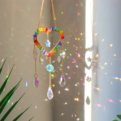 Sun Catcher Cristal Curcubeu Catcher Margele colorate Cristal Wind Chime Pendant Light Catcher Curcubeu Prisma Decorare pentru gradina de casa