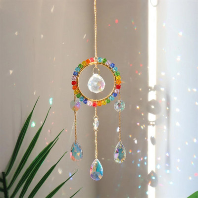 Sun Catcher Cristal Curcubeu Catcher Margele colorate Cristal Wind Chime Pendant Light Catcher Curcubeu Prisma Decorare pentru gradina de casa