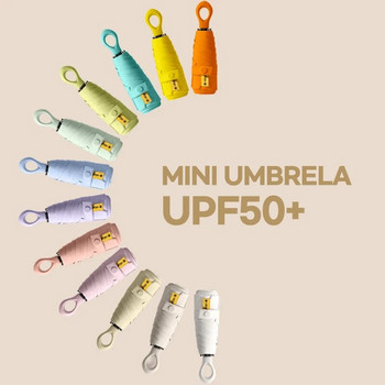 Δημιουργική πτυσσόμενη μίνι ομπρέλα για κορίτσια Αντιανεμική λαβή με δαχτυλίδι Ομπρέλα ηλίου με προστασία UV Ομπρέλα τσέπης για γυναίκες