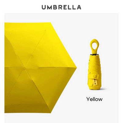 Mini umbrelă pliabilă creativă pentru fete cu mâner inel rezistent la vânt Umbrelă de soare cu protecție UV Umbrelă de soare de buzunar pentru femei