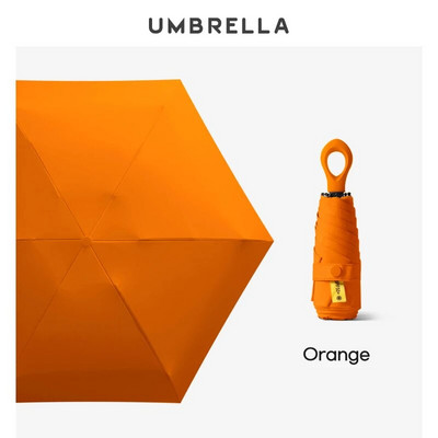 Mini umbrelă pliabilă creativă pentru fete cu mâner inel rezistent la vânt Umbrelă de soare cu protecție UV Umbrelă de soare de buzunar pentru femei