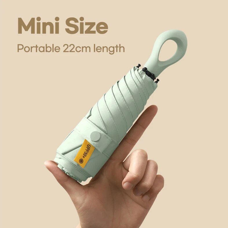 Kreativni sklopivi mini kišobran za djevojčice, otporan na vjetar, prsten, ručka, suncobran, džepni suncobran, UV zaštita, kišobran za žene