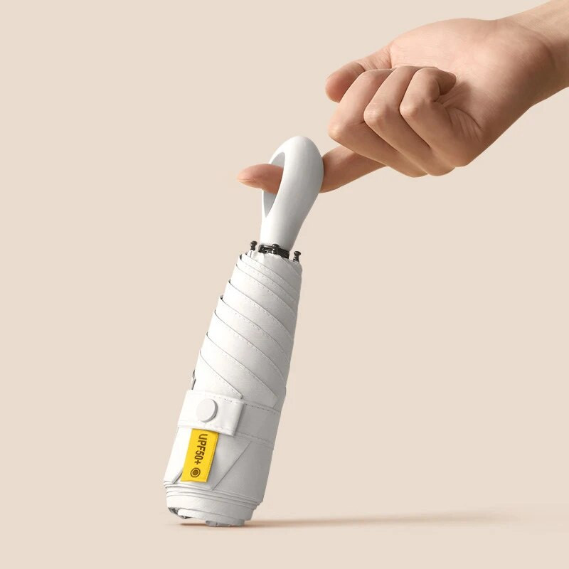 Kreativni sklopivi mini kišobran za djevojčice, otporan na vjetar, prsten, ručka, suncobran, džepni suncobran, UV zaštita, kišobran za žene