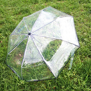 Прозрачен автоматичен чадър за дъжд Ветроустойчив Автоматичен сгъваем черен чадър Мъже Жени Бизнес пътуване на открито Сгъваем чадър за кола