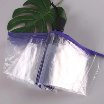 Läbipaistev automaatne vihmavari, tuulekindel automaatne kokkupandav must vihmavari, meeste naiste välireisid, kokkupandav auto päikesevari