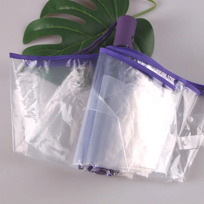 Läbipaistev automaatne vihmavari, tuulekindel automaatne kokkupandav must vihmavari, meeste naiste välireisid, kokkupandav auto päikesevari