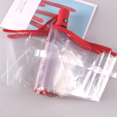 Läbipaistev automaatne vihmavari, tuulekindel automaatne kokkupandav must vihmavari, meeste naiste välireisid, kokkupandav auto päikesevari